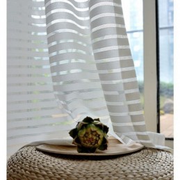Tenda Trasparente Moderna E Semplice, Su Misura, A Righe, In Jacquard, Per Soggiorno, Studio, Tessuto Versatile