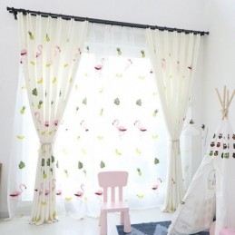 Tenda A Fenicottero Ricamata, Su Misura, Semi-Trasparente, Per Soggiorno, Camera Da Letto