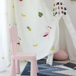 Tenda A Fenicottero Ricamata, Su Misura, Semi-Trasparente, Per Soggiorno, Camera Da Letto