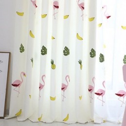 Tenda A Fenicottero Ricamata, Su Misura, Semi-Trasparente, Per Soggiorno, Camera Da Letto