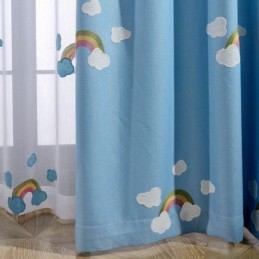 Tenda Oscurante Con Simpatico Cartone Animato Arcobaleno, Su Misura Per La Camera Dei Bambini