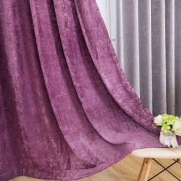 Tenda In Stile Antico Americano Su Misura, In Ciniglia, Tinta Unita, Viola, Tessuto Oscurante Per Camera Da Letto