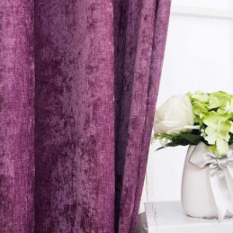 Tenda In Stile Antico Americano Su Misura, In Ciniglia, Tinta Unita, Viola, Tessuto Oscurante Per Camera Da Letto