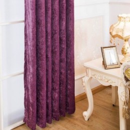 Tenda In Stile Antico Americano Su Misura, In Ciniglia, Tinta Unita, Viola, Tessuto Oscurante Per Camera Da Letto