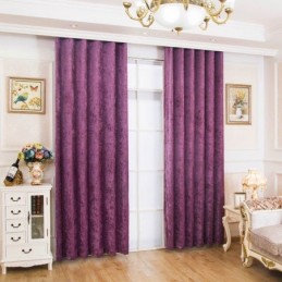 Tenda In Stile Antico Americano Su Misura, In Ciniglia, Tinta Unita, Viola, Tessuto Oscurante Per Camera Da Letto