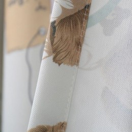 Tenda Con Motivo A Orso Dei Cartoni Animati, Realizzata Su Misura, Per La Cameretta Di Bambini E Bambine.
