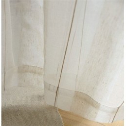 Tenda Trasparente Giapponese Semplice Su Misura, Con Grandi Strisce In Tessuto Jacquard Di Lino Bianco