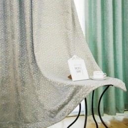 Tenda In Stile Astratto Nordico Su Misura, Tenda Maze Jarquard, Tessuto Oscurante In Ciniglia Bice Per Soggiorno