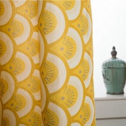 Tenda In Cotone Giallo Su Misura, Tenda A Conchiglia Stampata Unica Per Camera Da Letto E Soggiorno
