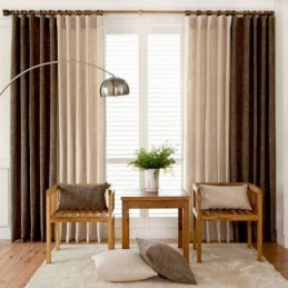 Tenda In Stile Pastorale Europeo, Su Misura, Tinta Unita, Con Cuciture Spesse.