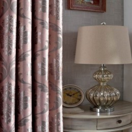 Tenda Rurale Europea Su Misura, Tessuto Oscurante Per Camera Da Letto In Jacquard Rosa
