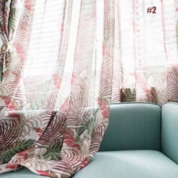 Tenda Trasparente Rurale Americana, Realizzata Su Misura, Con Ricamo Di Foglie Uniche, Tessuto Traspirante