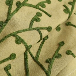 Tenda Antica Americana Su Misura, Tessuto Di Lino E Cotone Con Ricamo Giallo, Protezione Ambientale