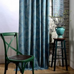 Tenda Antica Americana Su Misura, Tenda Con Cerchio Blu Stampato