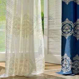 Tenda Trasparente Semplice Nordica Su Misura, Con Ricamo Floreale Europeo, Per Soggiorno E Studio.