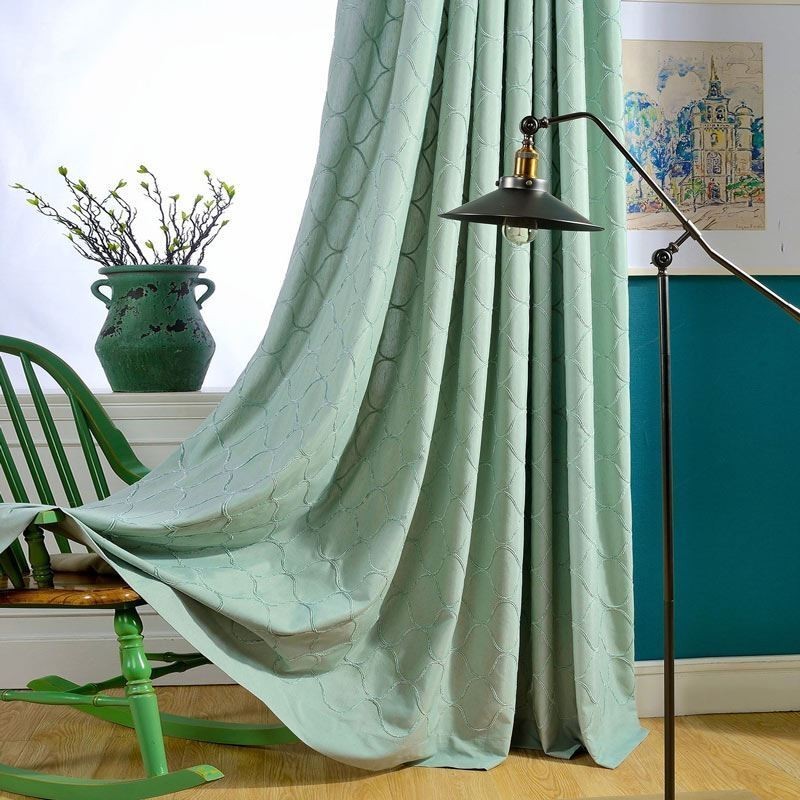 Tenda Giapponese Semplice Su Misura Con Ricamo Geometrico, Tessuto Protettivo Per L'Ambiente Verde