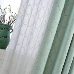 Tenda Giapponese Semplice Su Misura Con Ricamo Geometrico, Tessuto Protettivo Per L'Ambiente Verde