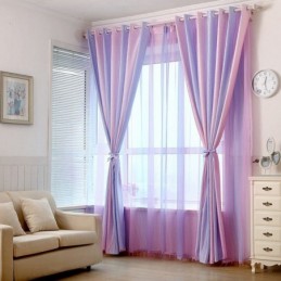 Tende Moderne In Jacquard Con Strisce Colorate Sfumate, Su Misura Per La Camera Da Letto Di Una Ragazza
