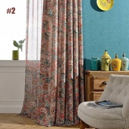 Tenda Antica Americana Su Misura Con Stampa Floreale A Contrasto In Tessuto Per Camera Da Letto