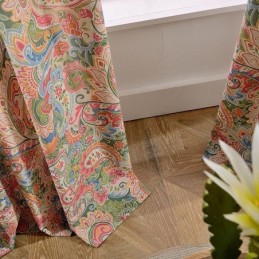 Tenda Antica Americana Su Misura Con Stampa Floreale A Contrasto In Tessuto Per Camera Da Letto