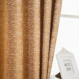 Tenda In Stile Astratto Americano Su Misura, Motivo Geometrico Marrone, Tessuto Oscurante Jarquard In Ciniglia