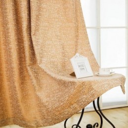 Tenda In Stile Astratto Americano Su Misura, Motivo Geometrico Marrone, Tessuto Oscurante Jarquard In Ciniglia