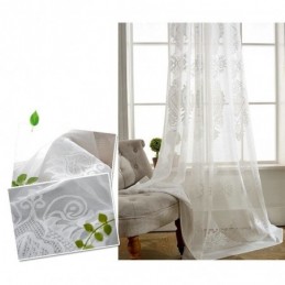 Tenda Trasparente Classica Europea Su Misura, Con Motivo Floreale In Jacquard, Per Soggiorno, Studio, Tessuto In Morbido Cotone.