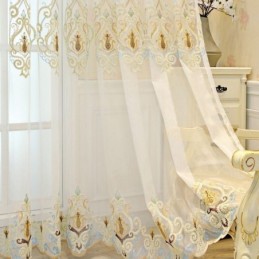 Tende In Tulle Ricamate E Trasparenti Per Soggiorno E Camera Da Letto