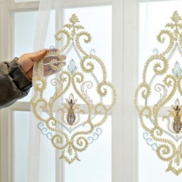 Tende In Tulle Ricamate E Trasparenti Per Soggiorno E Camera Da Letto