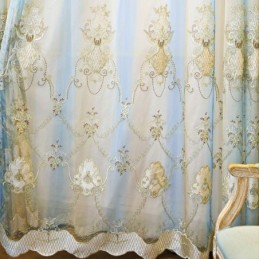 Tenda In Tulle Europa Su Misura, Tenda In Voile Ricamato Per Soggiorno