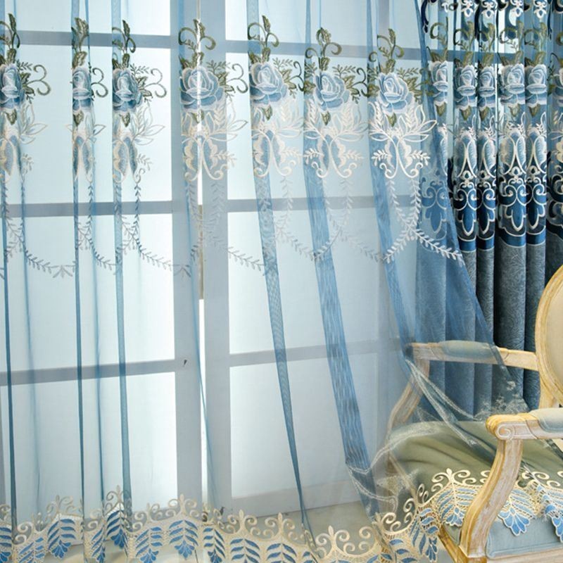 Tenda Floreale Moderna Su Misura In Tulle Per Soggiorno E Camera Da Letto
