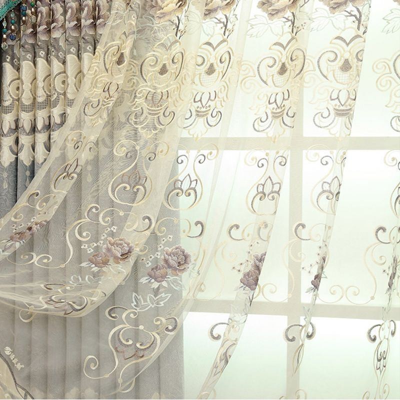 Tende Moderne In Tulle Trasparente Con Motivi Floreali Per Soggiorno E Camera Da Letto