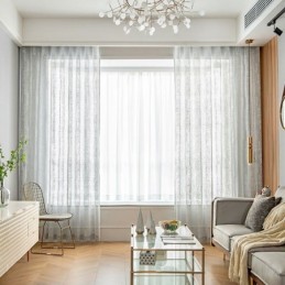 Tende Trasparenti In Tulle Nordico, Eleganti Tende In Voile Bianco Su Misura, Pannello Per Tende Per Soggiorno.