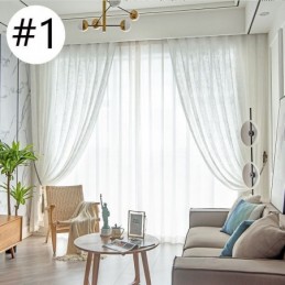 Tende Trasparenti In Tulle Nordico, Eleganti Tende In Voile Bianco Su Misura, Pannello Per Tende Per Soggiorno.