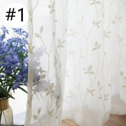 Tende In Voile Bianco Trasparente Con Ricamo Decorativo A Forma Di Vite Per La Camera Da Letto