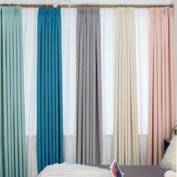Tenda Nordica Semplice Su Misura, In Tessuto Per Tende, Tinta Unita, Per Camera Da Letto