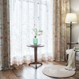 Tenda Moderna In Stile Rurale, Realizzata Su Misura, Con Stampa A Farfalla, In Tessuto Per Camera Da Letto.