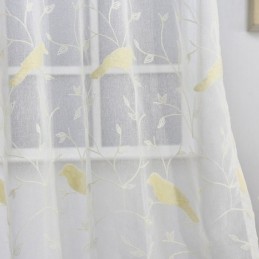 Tenda Trasparente In Tulle Ricamato, Su Misura, Con Motivo A Uccelli, Per Soggiorno, Camera Da Letto