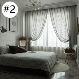 Tenda Di Lusso In Tulle Bianco Su Misura Per Soggiorno, Camera Da Letto, Finestra, Tessuto Jacquard Trasparente