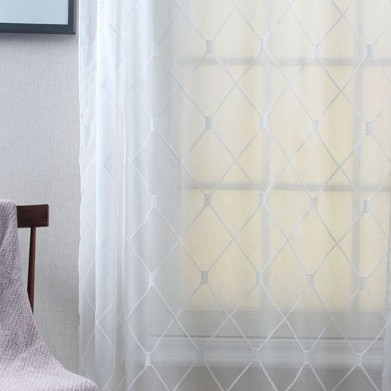 Tende Trasparenti Con Motivo Geometrico Per Soggiorno E Camera Da Letto