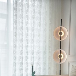 Tende Trasparenti In Tulle Floreale, Eleganti Tende In Voile Bianco Su Misura, Per Soggiorno.