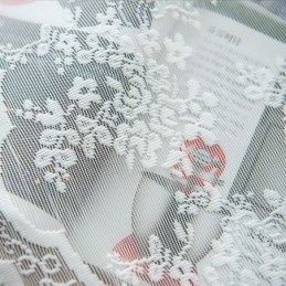 Tende Trasparenti In Tulle Floreale, Eleganti Tende In Voile Bianco Su Misura, Per Soggiorno.