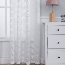 Tende Moderne In Tulle Bianco Per Camera Da Letto, Tende Trasparenti Geometriche Su Misura, Tende Per Finestre