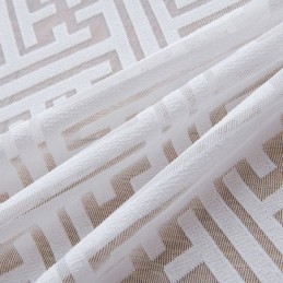 Tende Moderne In Tulle Bianco Per Camera Da Letto, Tende Trasparenti Geometriche Su Misura, Tende Per Finestre