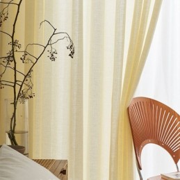 Tende In Tulle Di Cotone E Lino Per Soggiorno, Colore Unito