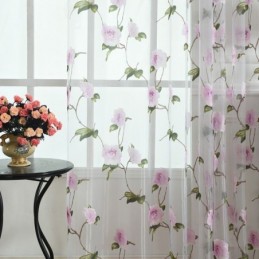 Tende Trasparenti Floreali In Tulle, Decorazioni Per La Casa, Divisorio Per Stanze
