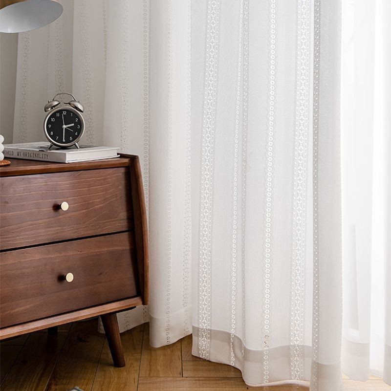 Tende Bianche Traslucide In Stile Nordico, Jacquard, Per Soggiorno, Camera Da Letto