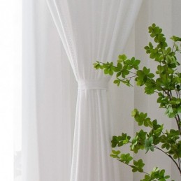 Tende Bianche Traslucide In Stile Nordico, Jacquard, Per Soggiorno, Camera Da Letto