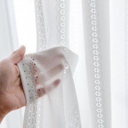 Tende Bianche Traslucide In Stile Nordico, Jacquard, Per Soggiorno, Camera Da Letto