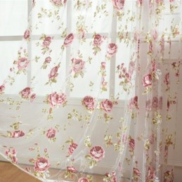 Tende Moderne In Tulle Con Fiori, Stile Pastorale, Trasparenti, Per Soggiorno E Camera Da Letto